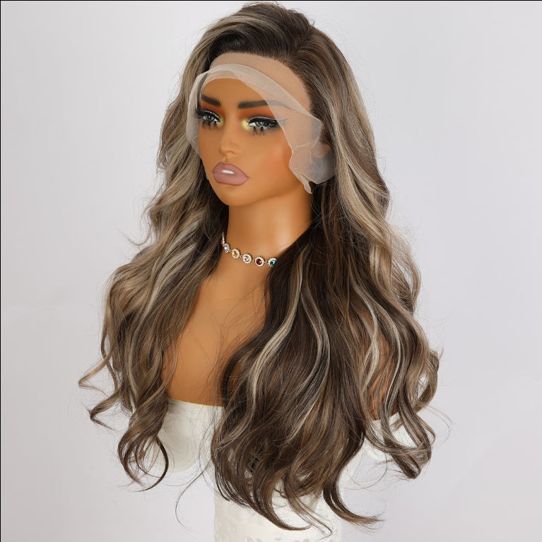 Dark Brown Long Wavy Lace Front