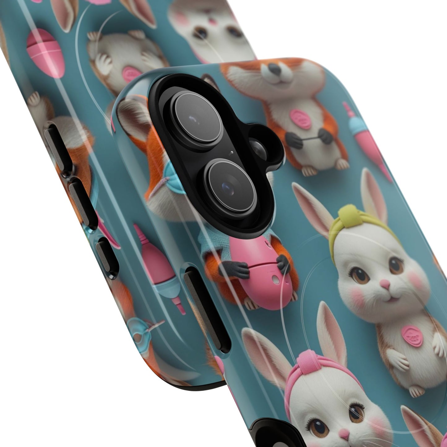 Cute Bunny Pattern Phone Case — Tough Magnetic iPhone Cover