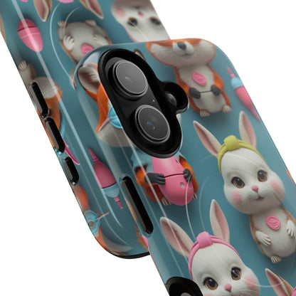 Cute Bunny Pattern Phone Case — Tough Magnetic iPhone Cover