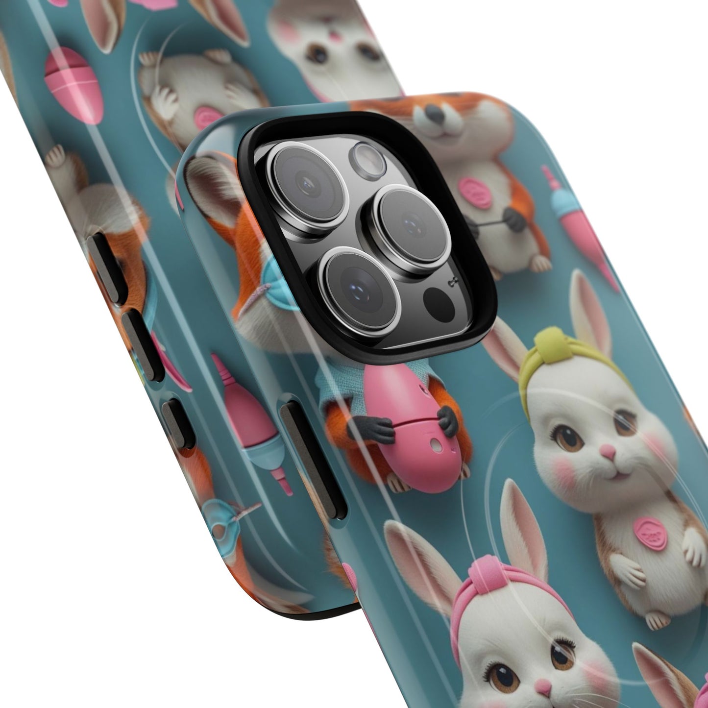 Cute Bunny Pattern Phone Case — Tough Magnetic iPhone Cover