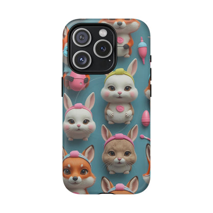Cute Bunny Pattern Phone Case — Tough Magnetic iPhone Cover