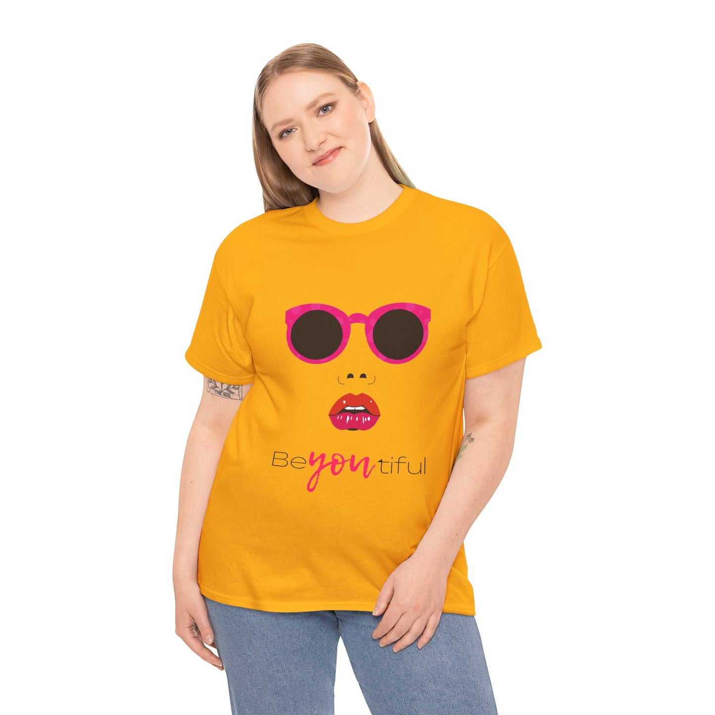 T-Shirt — ‘BeYOUtiful’ Sunglasses & Lip Graphic Tee