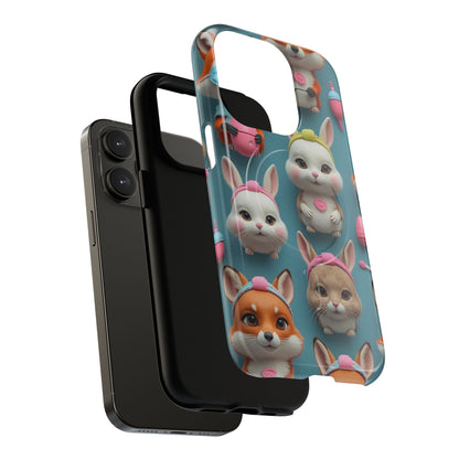 Cute Bunny Pattern Phone Case — Tough Magnetic iPhone Cover
