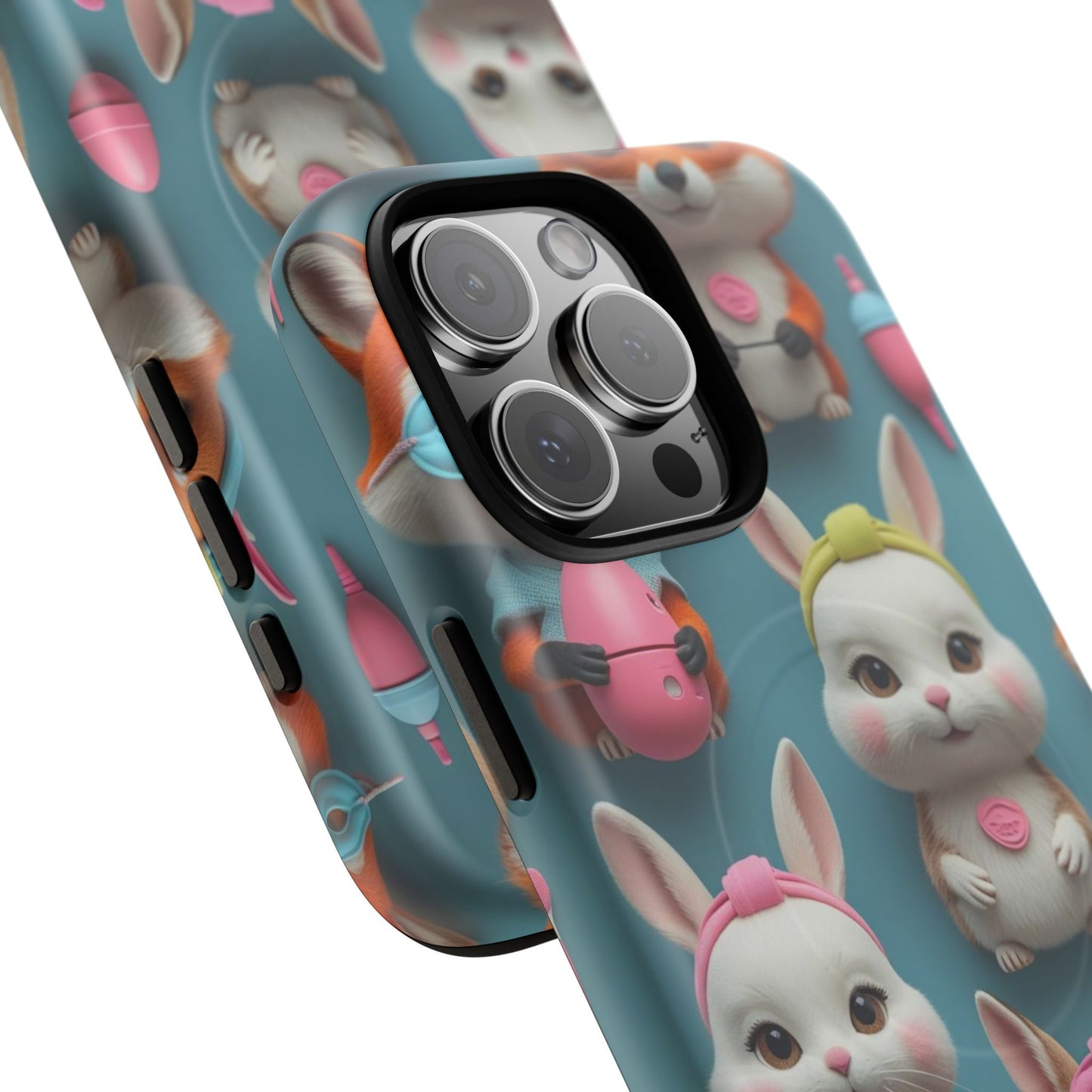 Cute Bunny Pattern Phone Case — Tough Magnetic iPhone Cover