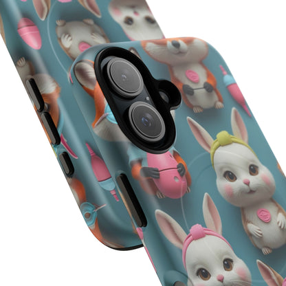 Cute Bunny Pattern Phone Case — Tough Magnetic iPhone Cover