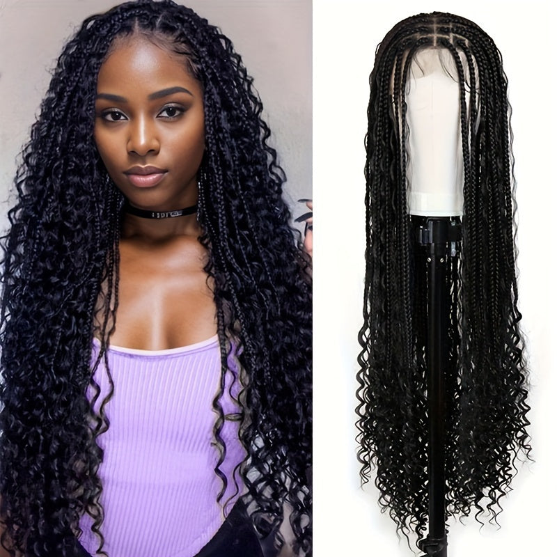 36-Inch Synthetic Lace Braided Wig