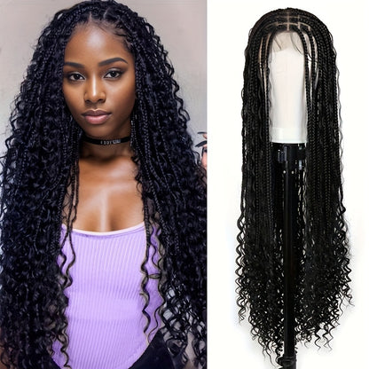 36-Inch Synthetic Lace Braided Wig