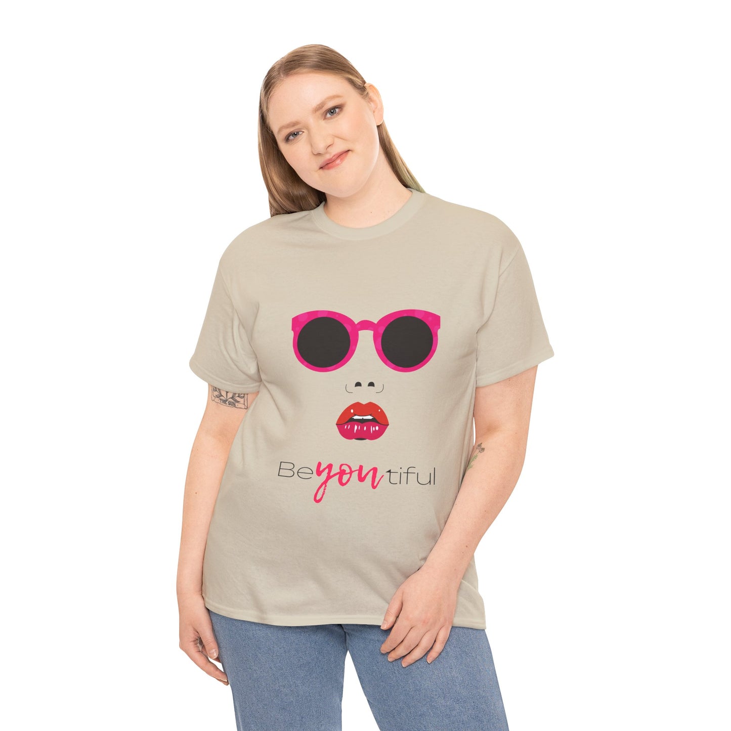 T-Shirt — ‘BeYOUtiful’ Sunglasses & Lip Graphic Tee