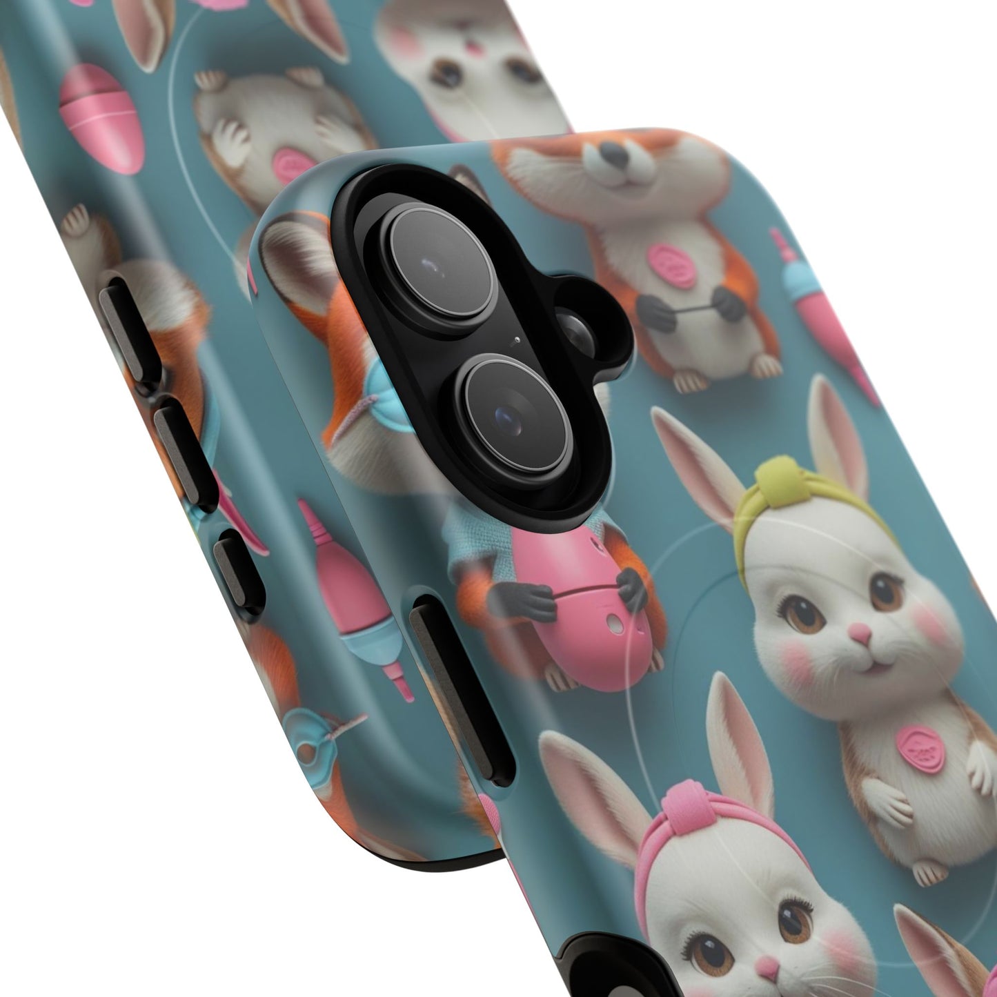 Cute Bunny Pattern Phone Case — Tough Magnetic iPhone Cover