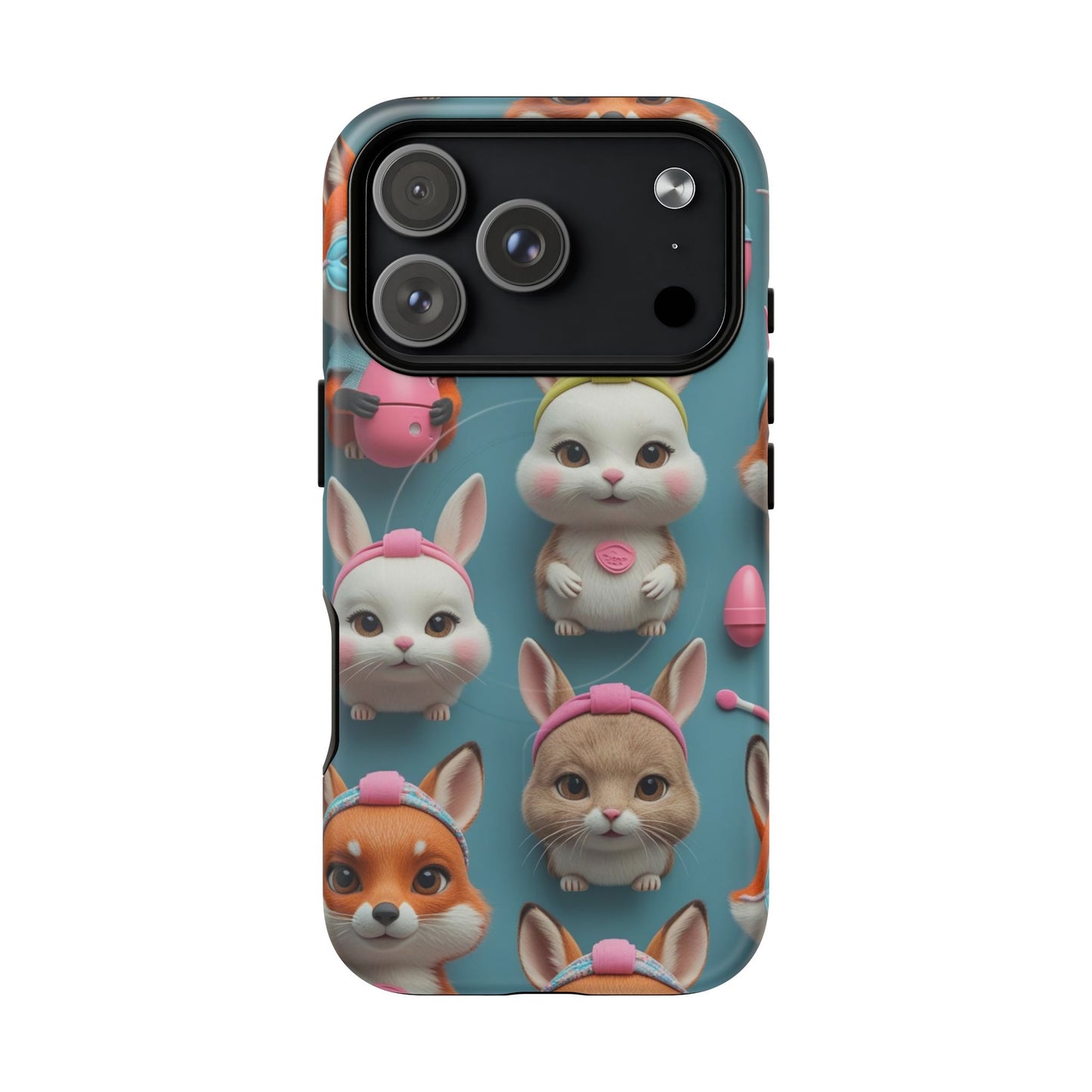 Cute Bunny Pattern Phone Case — Tough Magnetic iPhone Cover