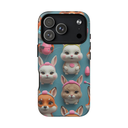 Cute Bunny Pattern Phone Case — Tough Magnetic iPhone Cover