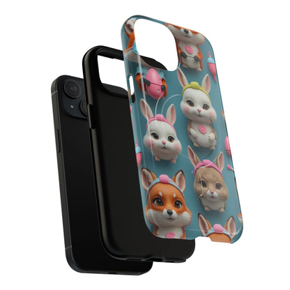 Cute Bunny Pattern Phone Case — Tough Magnetic iPhone Cover
