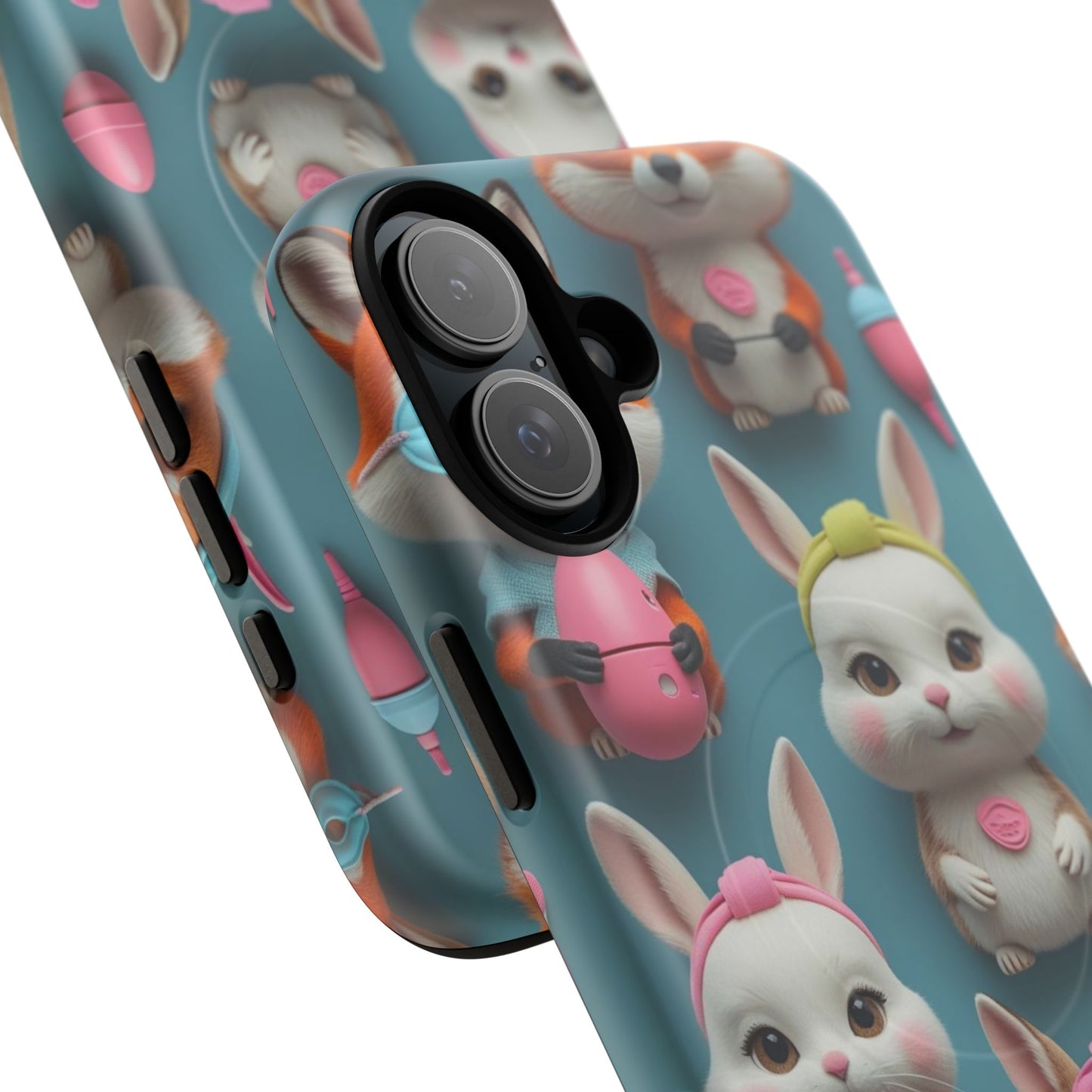 Cute Bunny Pattern Phone Case — Tough Magnetic iPhone Cover