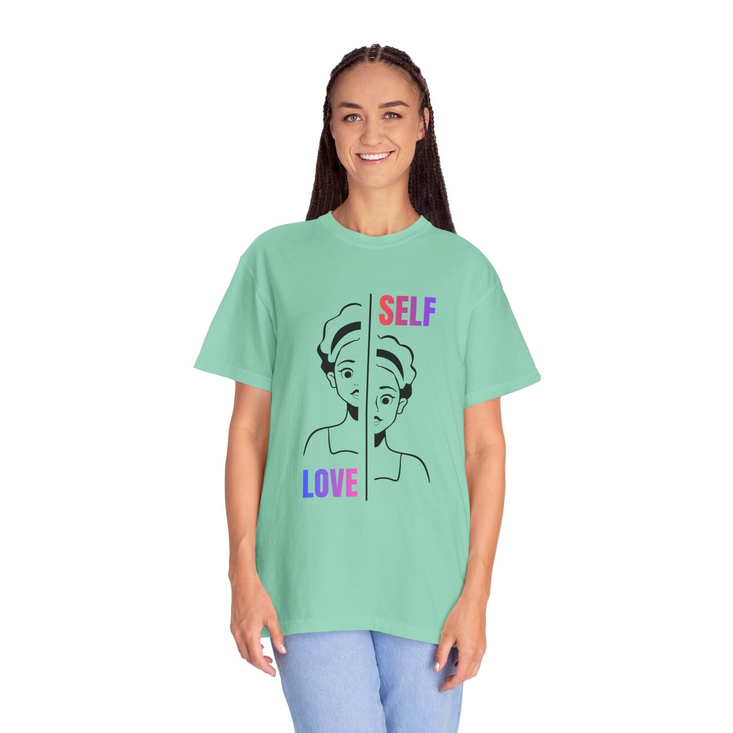 Self Love T-Shirt — Split Face Illustration Mental Health Tee