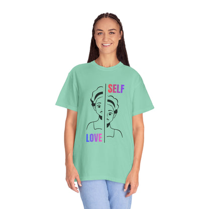 Self Love T-Shirt — Split Face Illustration Mental Health Tee