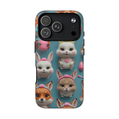 Cute Bunny Pattern Phone Case — Tough Magnetic iPhone Cover