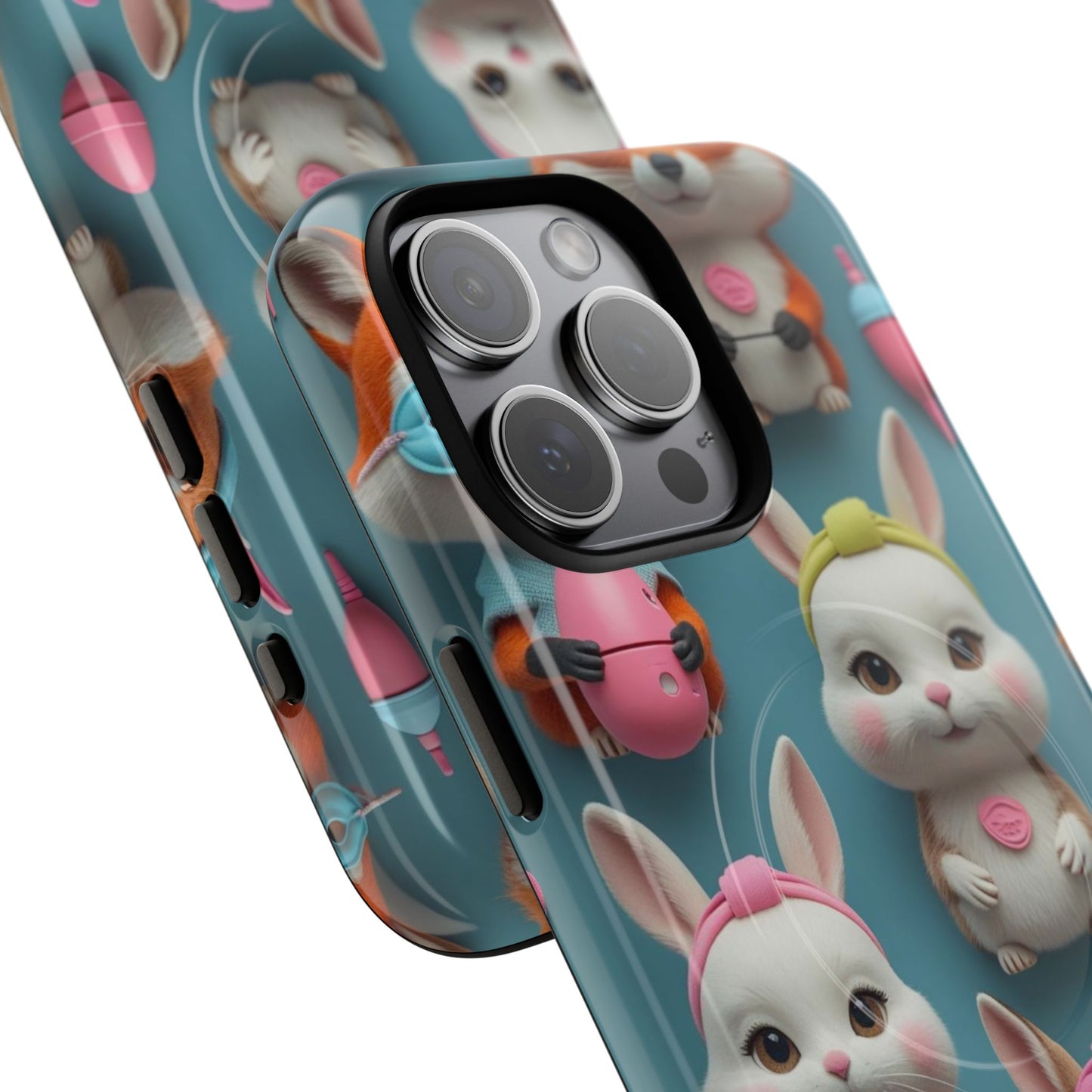 Cute Bunny Pattern Phone Case — Tough Magnetic iPhone Cover