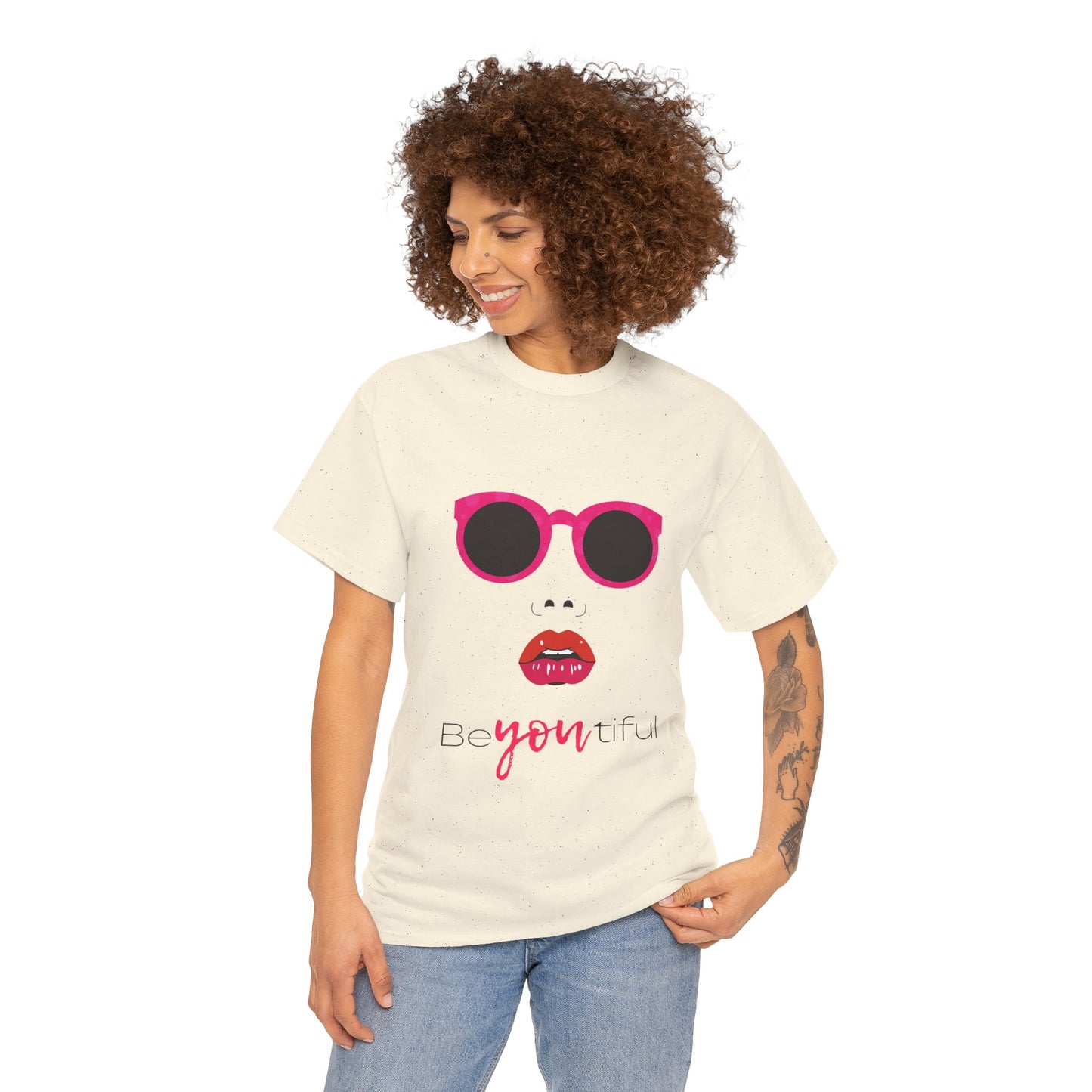 T-Shirt — ‘BeYOUtiful’ Sunglasses & Lip Graphic Tee
