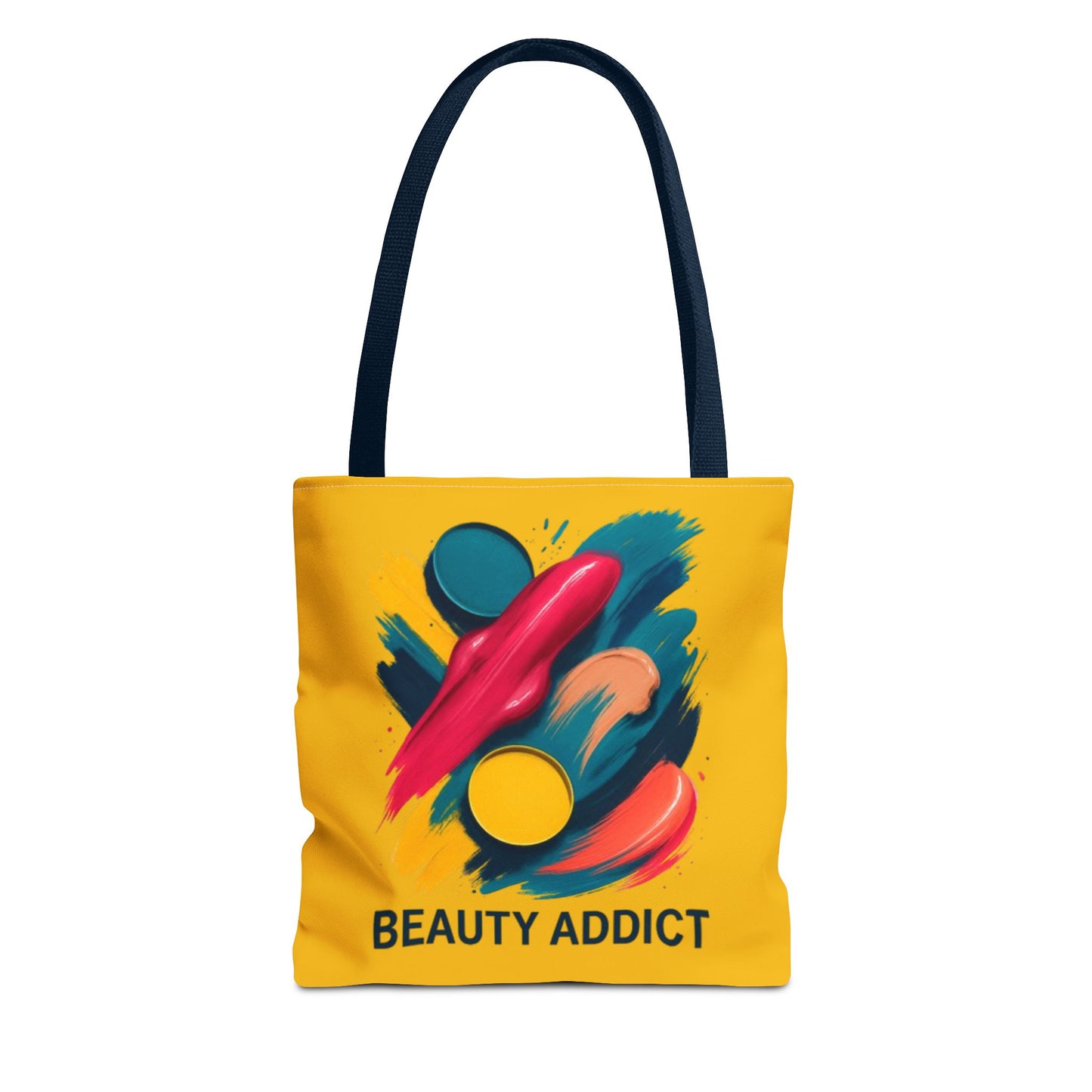 Beauty Addict Tote Bag — Bright Makeup Brush & Palette Art AOP Tote