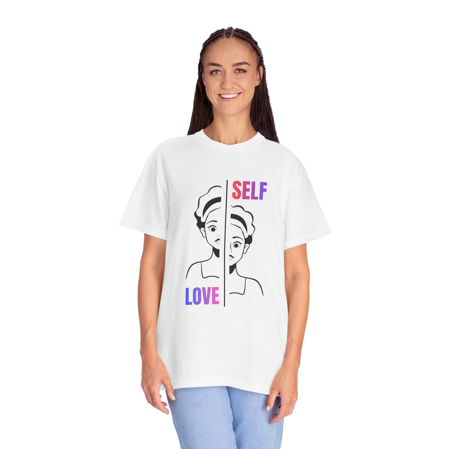Self Love T-Shirt — Split Face Illustration Mental Health Tee