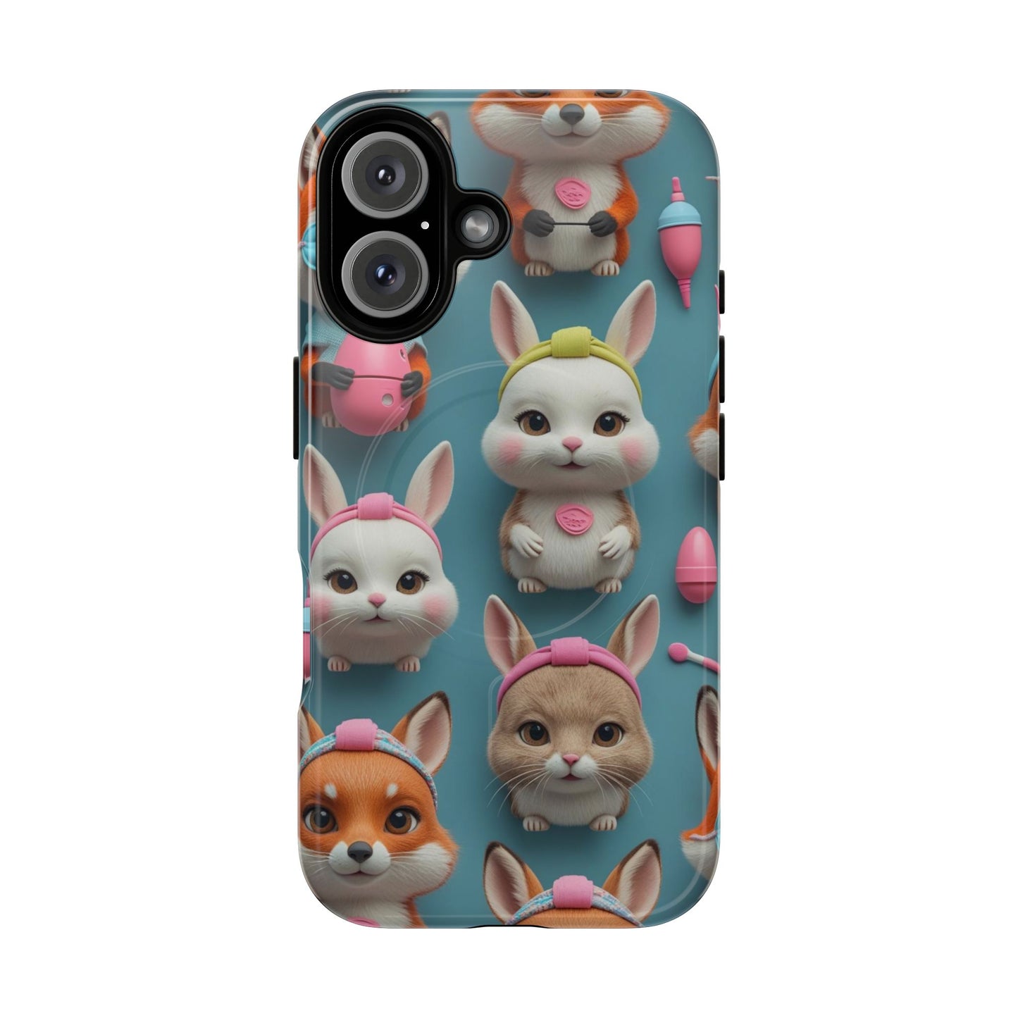 Cute Bunny Pattern Phone Case — Tough Magnetic iPhone Cover