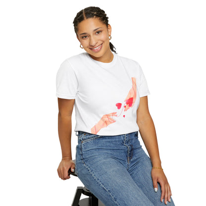 Romantic Hands & Hearts Tee — Love Illustration Graphic T-Shirt