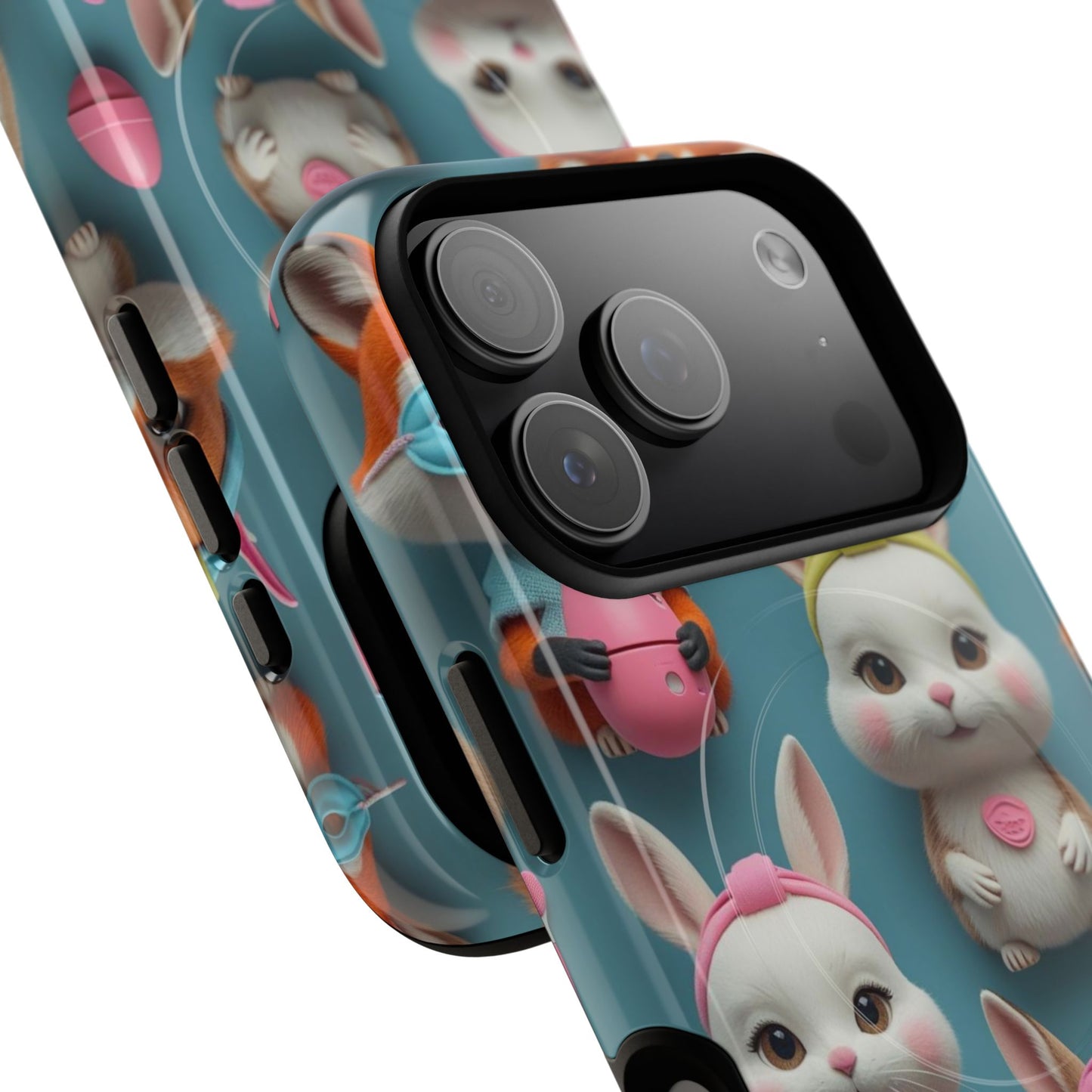 Cute Bunny Pattern Phone Case — Tough Magnetic iPhone Cover
