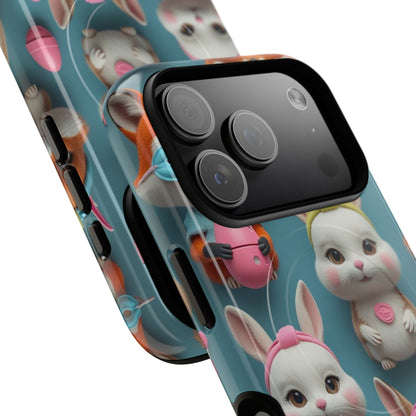 Cute Bunny Pattern Phone Case — Tough Magnetic iPhone Cover