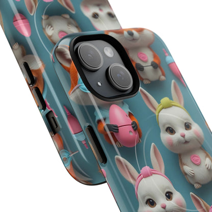Cute Bunny Pattern Phone Case — Tough Magnetic iPhone Cover