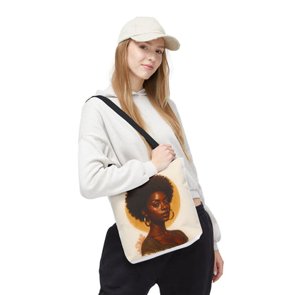 Afro Portrait Tote Bag — Elegant Black Woman Art Print