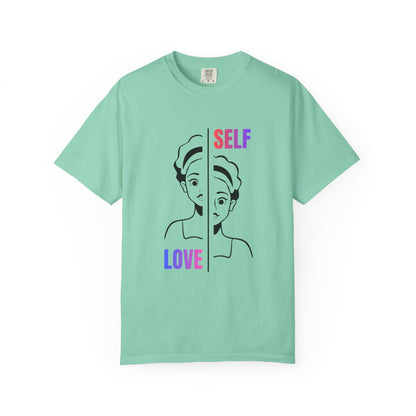 Self Love T-Shirt — Split Face Illustration Mental Health Tee