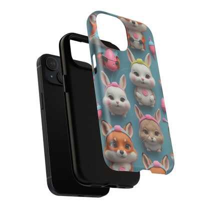 Cute Bunny Pattern Phone Case — Tough Magnetic iPhone Cover