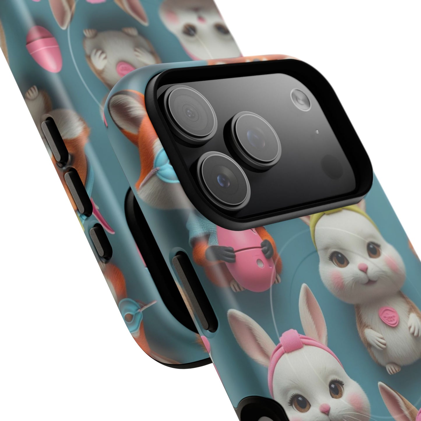 Cute Bunny Pattern Phone Case — Tough Magnetic iPhone Cover