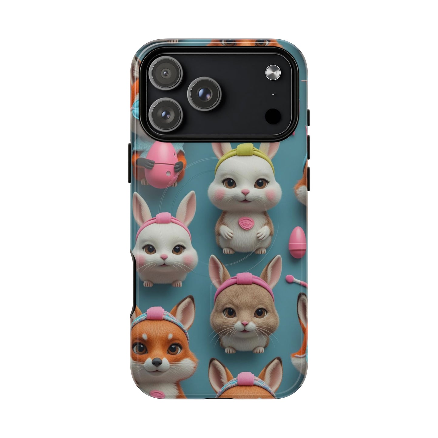 Cute Bunny Pattern Phone Case — Tough Magnetic iPhone Cover