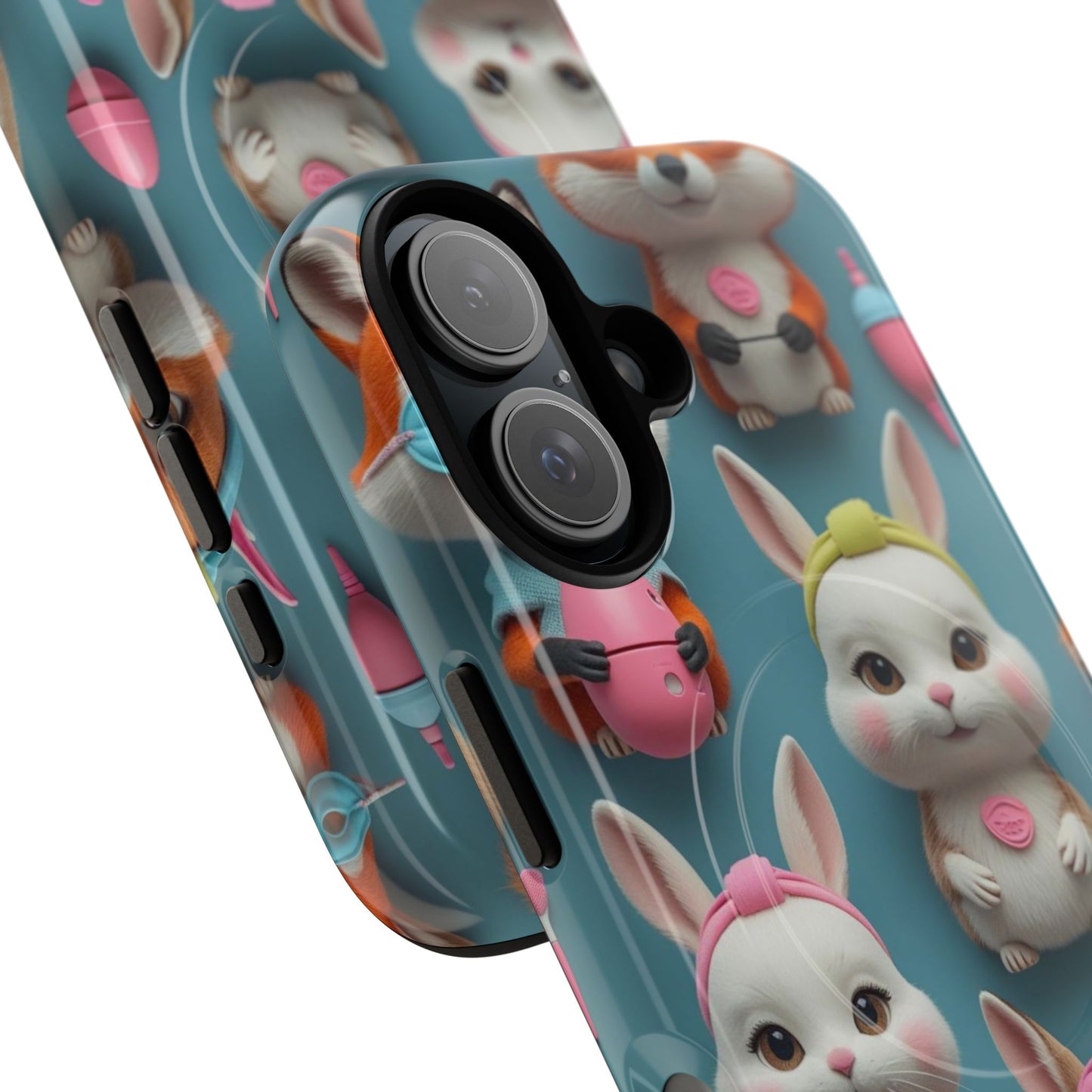 Cute Bunny Pattern Phone Case — Tough Magnetic iPhone Cover