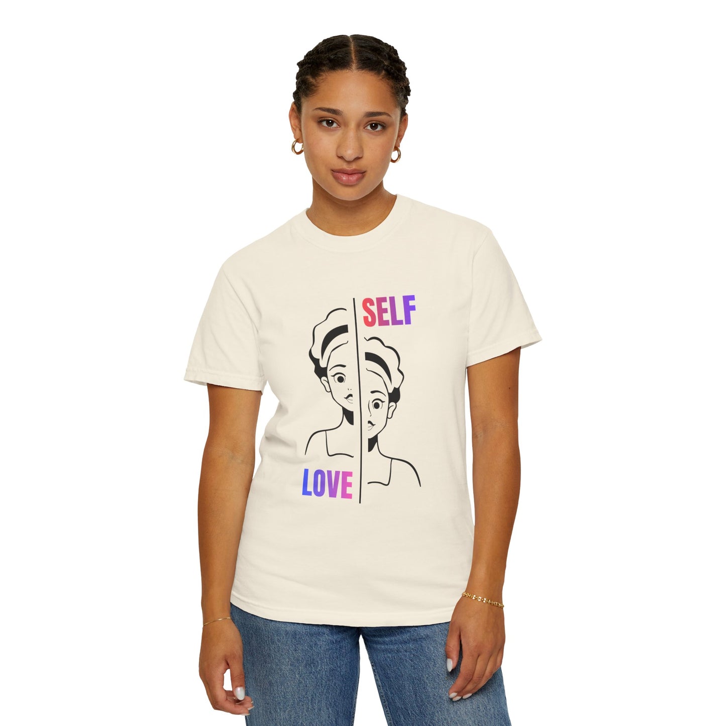 Self Love T-Shirt — Split Face Illustration Mental Health Tee