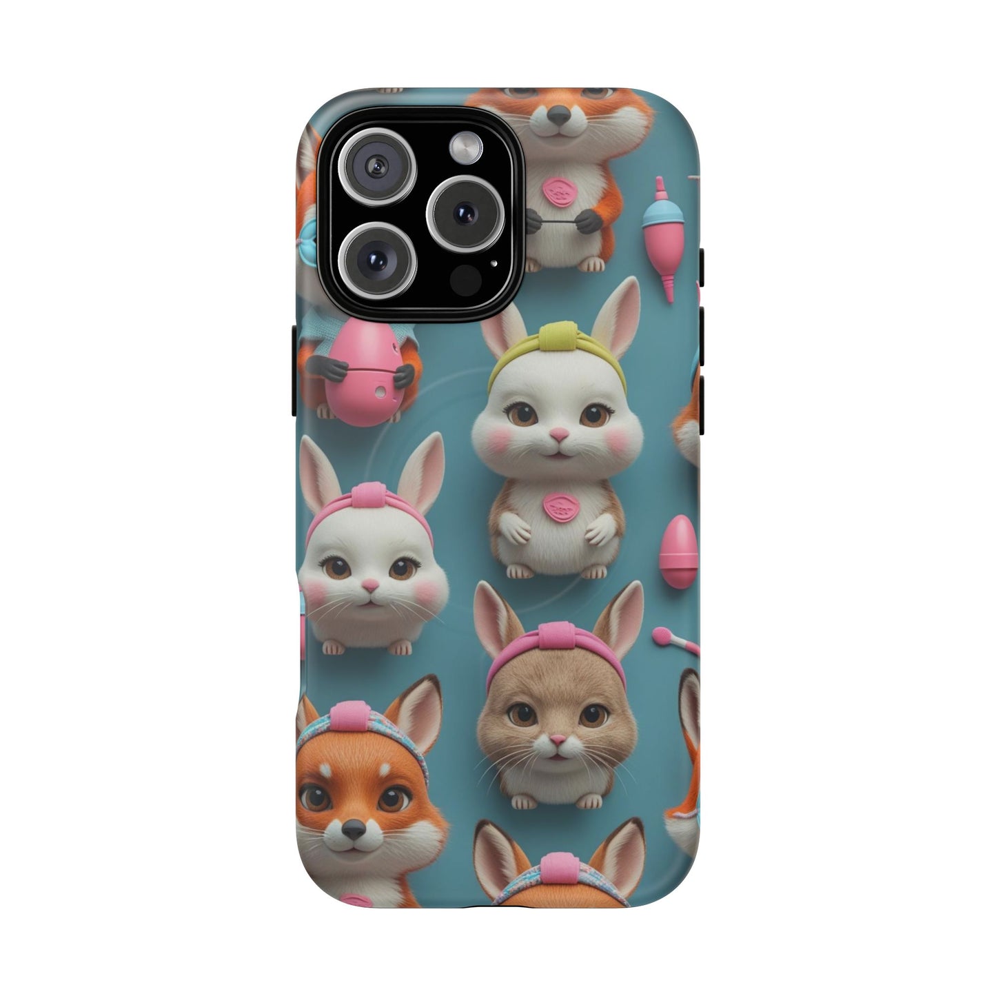 Cute Bunny Pattern Phone Case — Tough Magnetic iPhone Cover