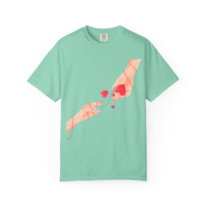 Romantic Hands & Hearts Tee — Love Illustration Graphic T-Shirt