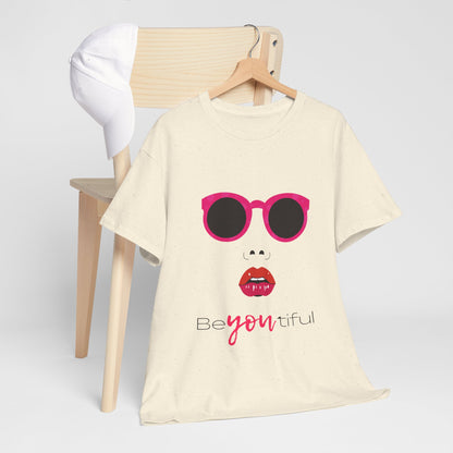T-Shirt — ‘BeYOUtiful’ Sunglasses & Lip Graphic Tee