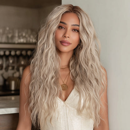 Gray Gradient Wavy Curly Hair Wig
