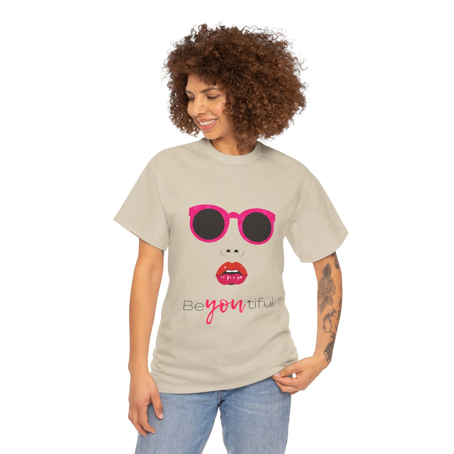 T-Shirt — ‘BeYOUtiful’ Sunglasses & Lip Graphic Tee