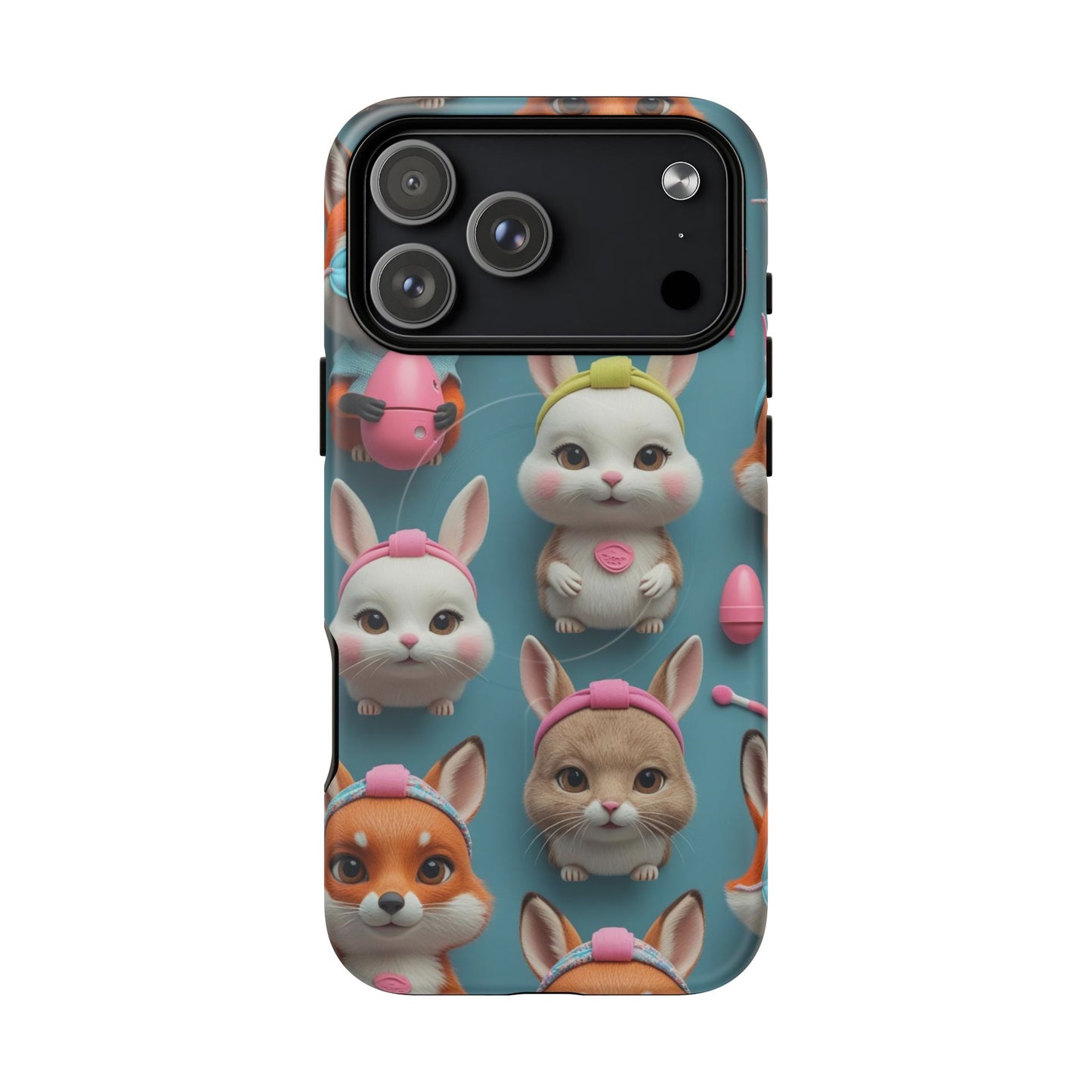 Cute Bunny Pattern Phone Case — Tough Magnetic iPhone Cover