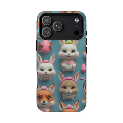 Cute Bunny Pattern Phone Case — Tough Magnetic iPhone Cover