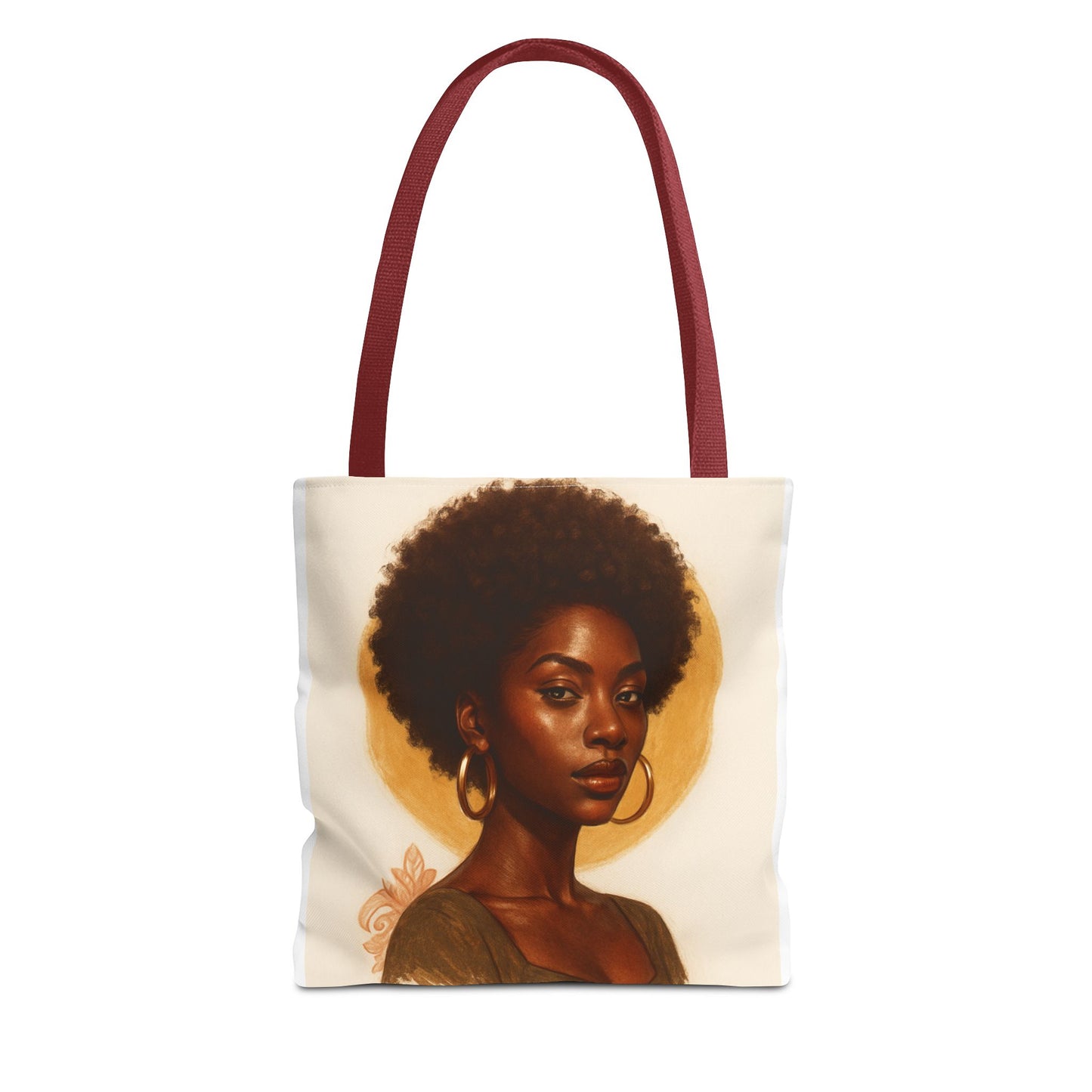 Afro Portrait Tote Bag — Elegant Black Woman Art Print