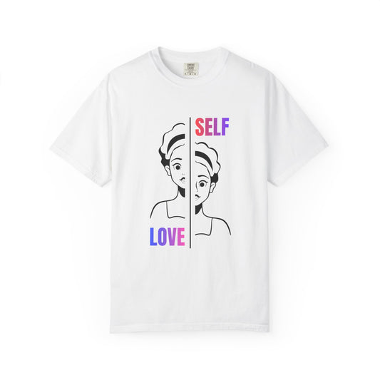 Self Love T-Shirt — Split Face Illustration Mental Health Tee
