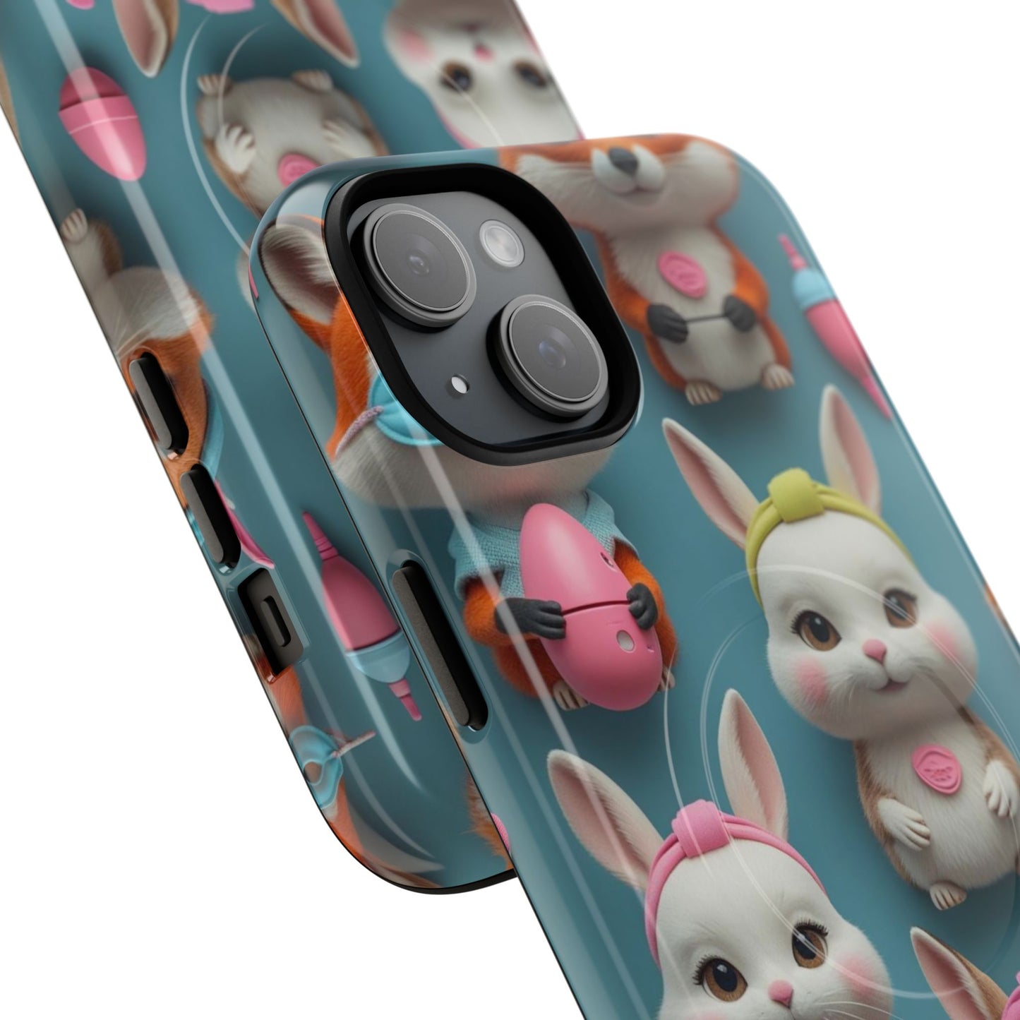 Cute Bunny Pattern Phone Case — Tough Magnetic iPhone Cover
