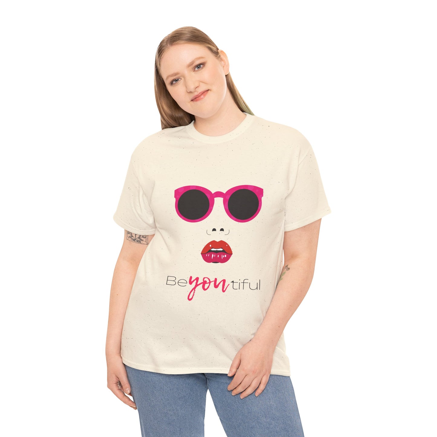 T-Shirt — ‘BeYOUtiful’ Sunglasses & Lip Graphic Tee