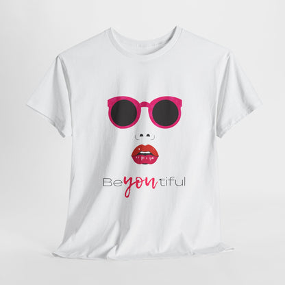 T-Shirt — ‘BeYOUtiful’ Sunglasses & Lip Graphic Tee