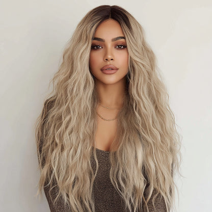 Gray Gradient Wavy Curly Hair Wig