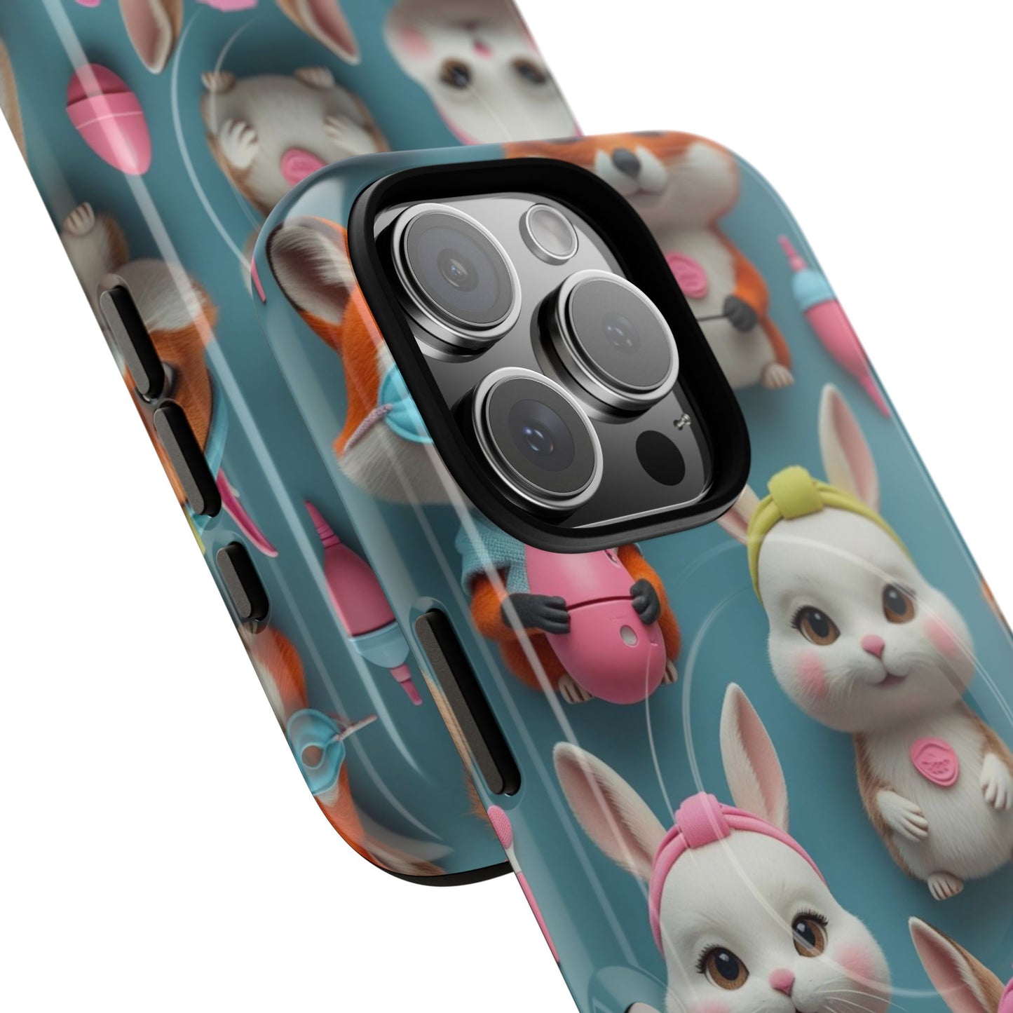 Cute Bunny Pattern Phone Case — Tough Magnetic iPhone Cover